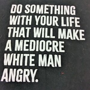 Do Something With Your Life That Will Make A Mediocre White Man Angry Tee Large